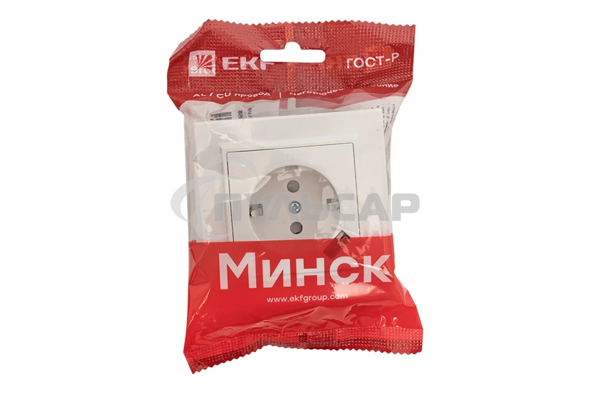 Розетка EKF Минск ERR16-028-100-USB 1-местная СП с/з с защитными шторками 16А белая с USB 1А