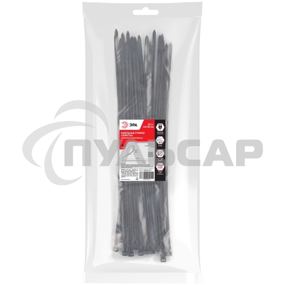 Хомут кабельный 4.8х250 NO-224-219 черный (уп.25 шт) Эра Б0066011