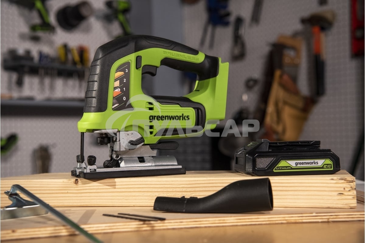 Лобзик аккумуляторный GreenWorks GD24JS, 24V, бесщеточный без АКБ и ЗУ