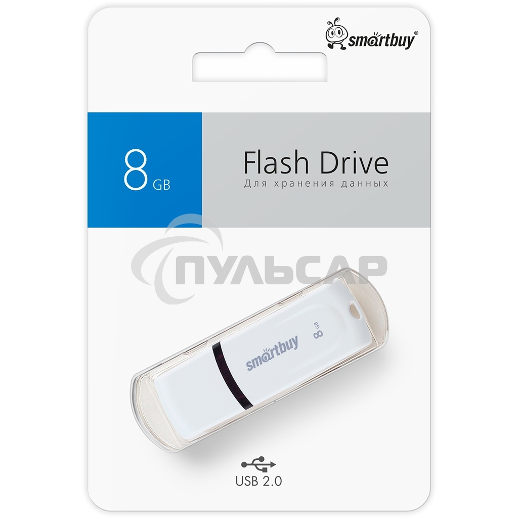 Флешка USB Smartbuy USB 2.0 8 Gb Smartbuy Paean белый