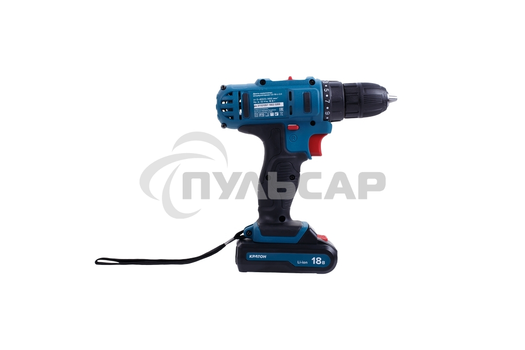 Дрель-шуруповерт аккумуляторная Кратон CD-18-Li-2,0 3 11 01 057