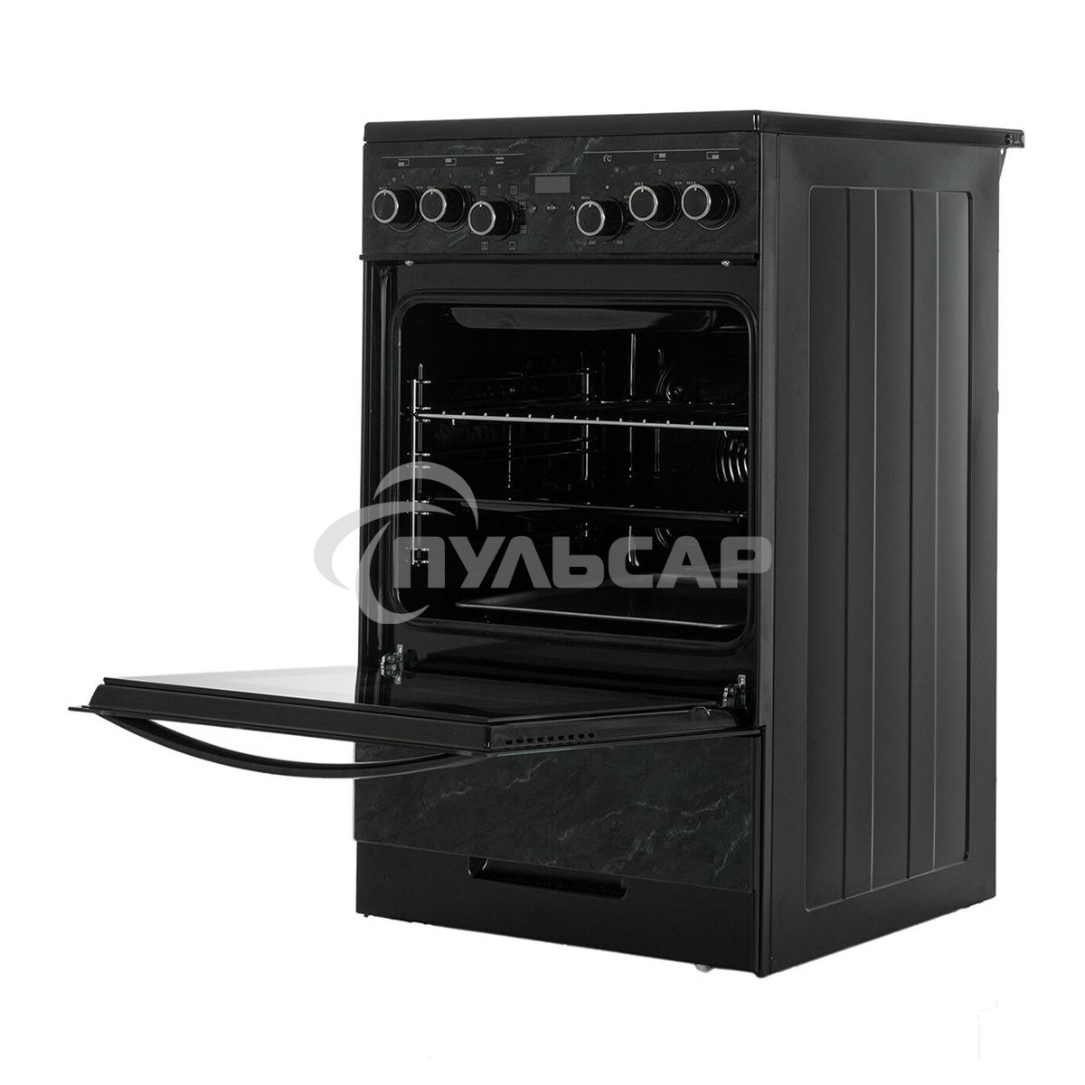 Плита электрическая Gefest ЭП Н Д 5560-03 0053 черный/мрамор, конфорок 4 электрических, духовка 55 л, 50 см x 85 см x 58.5 см