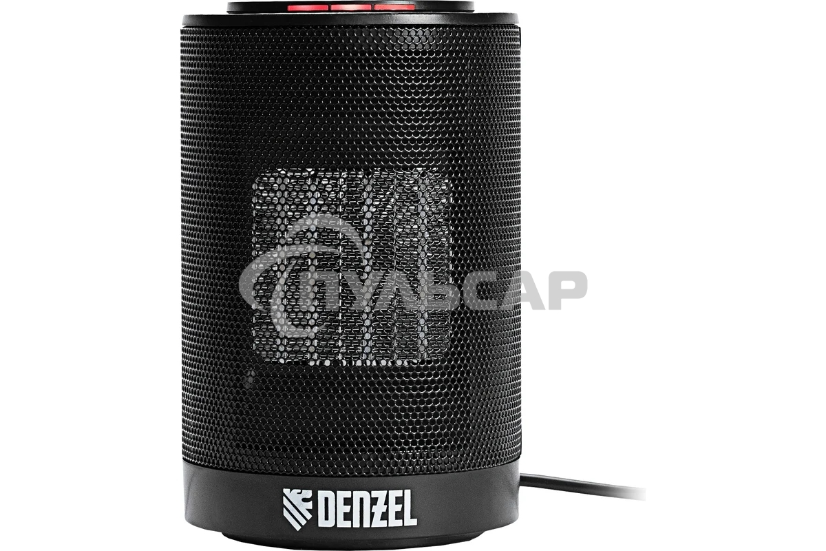 Тепловентилятор керамический Denzel DTFC-1200, черный, 600/1200 Вт, 12 м2, 3 режима, термостат