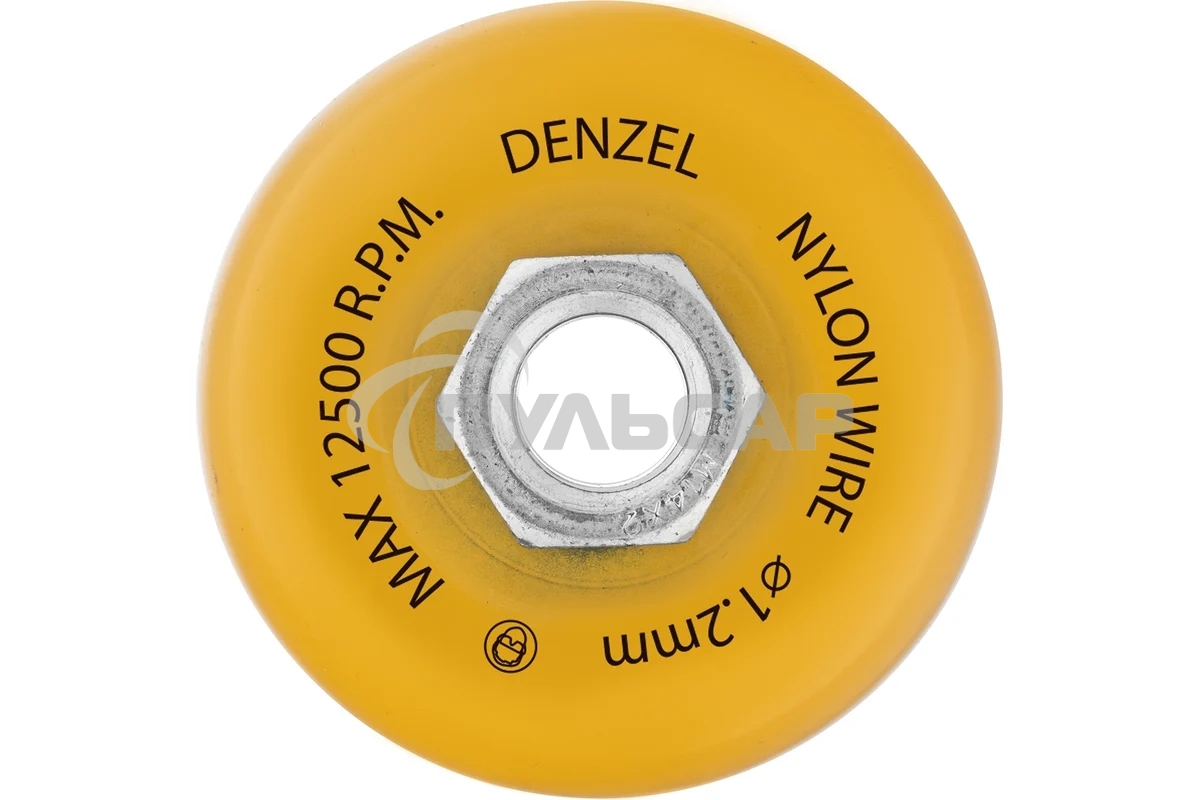 Щетка для УШМ Denzel 75 мм, чашка, нейлоновая щетина, М14