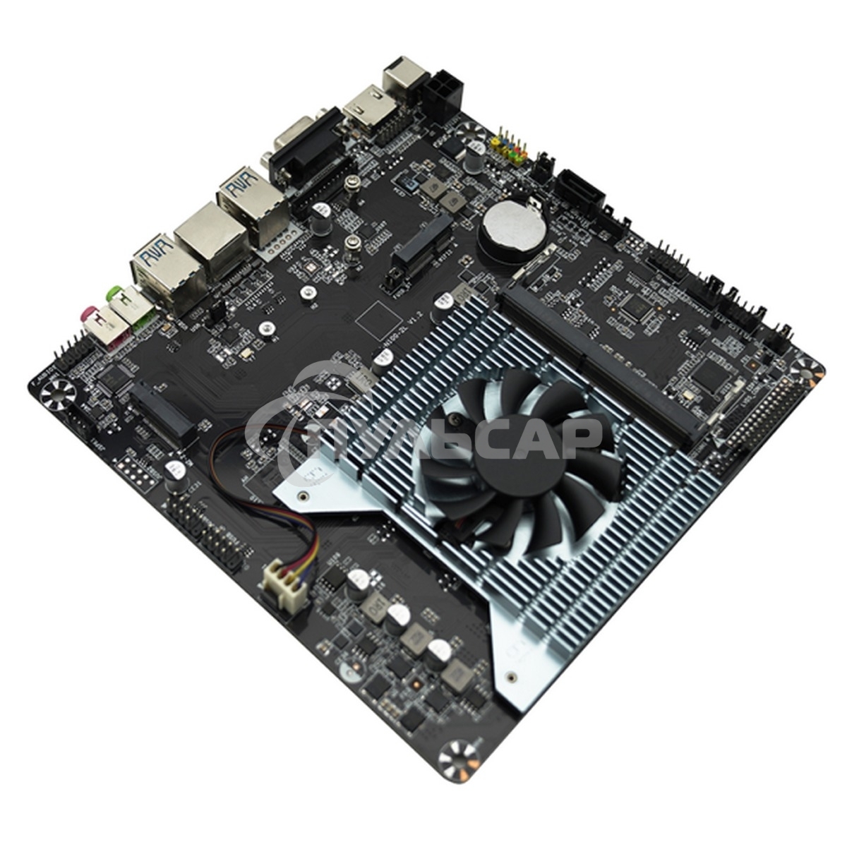 Материнская плата AFOX AFMIN100-1L-V2, Intel N100, SoC, 1xDDR4, 1xSATA, 1xM.2, 1xHDMI, 1xVGA, 1x 1Gb LAN, 2xUSB-A 2.0, 2xUSB-A 3.2 Gen 1, 2x3.5 мм, 7.1, Thin Mini-ITX