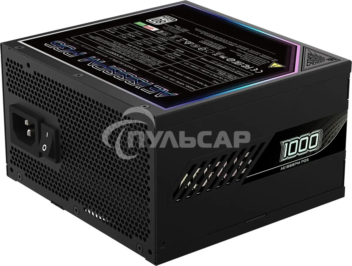 Блок питания Gigabyte ATX 1000W GP-AE1000PM PG5 Gen.5 80 PLUS platinum (20+4pin) APFC 120мм fan 16xSATA Cab Manag RTL