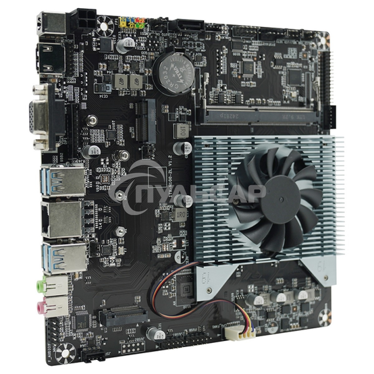 Материнская плата AFOX AFMIN100-1L-V2, Intel N100, SoC, 1xDDR4, 1xSATA, 1xM.2, 1xHDMI, 1xVGA, 1x 1Gb LAN, 2xUSB-A 2.0, 2xUSB-A 3.2 Gen 1, 2x3.5 мм, 7.1, Thin Mini-ITX