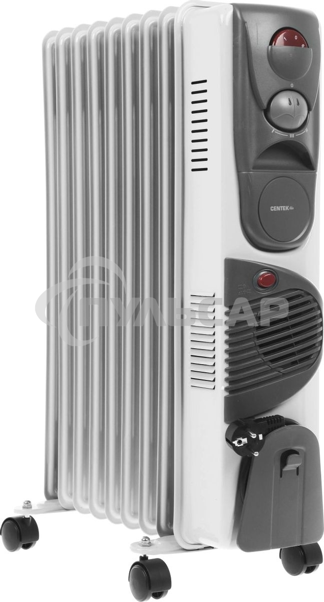 Обогреватель масляный Centek CT-6203-9 (9 секций) белый, 2400 Вт, 20 м2, 3 режима, термостат
