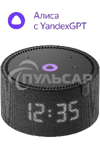 Умная колонка Яндекс Станция Мини, 10Вт, с голосовым ассистентом Алиса на YaGPT, с LED-часами, черный