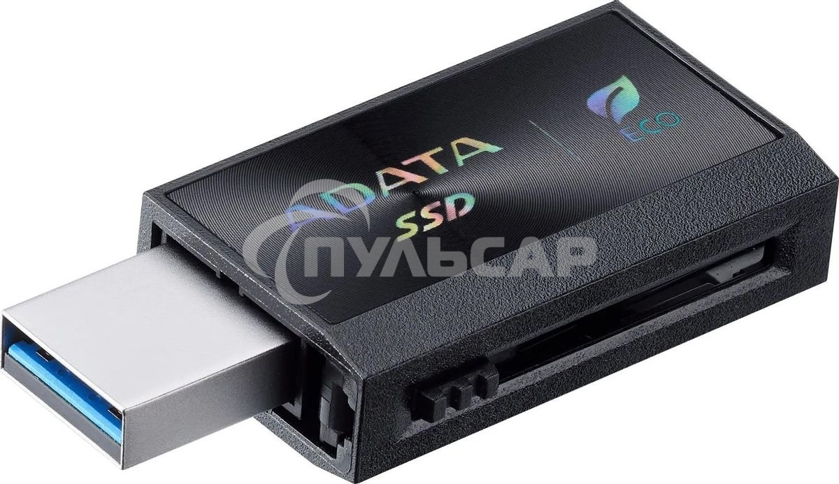 Внешний SSD ADATA SC730, 1TB, USB 3.2 Gen 2 Type-A/Type-C, R/W 600/600, черный