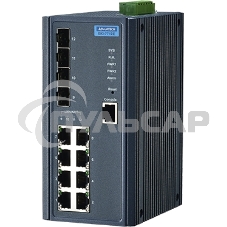 Коммутатор управляемый EKI-7712E-4F-AE Advantech Ethernet, 8 портов RJ-45, 4 порта Gigabit SFP, металлический корпус, IP30 Коммутатор управляемый EKI-7712E-4F-AE Advantech Ethernet, 8 портов RJ-45, 4 порта Gigabit SFP, металлический корпус, IP30