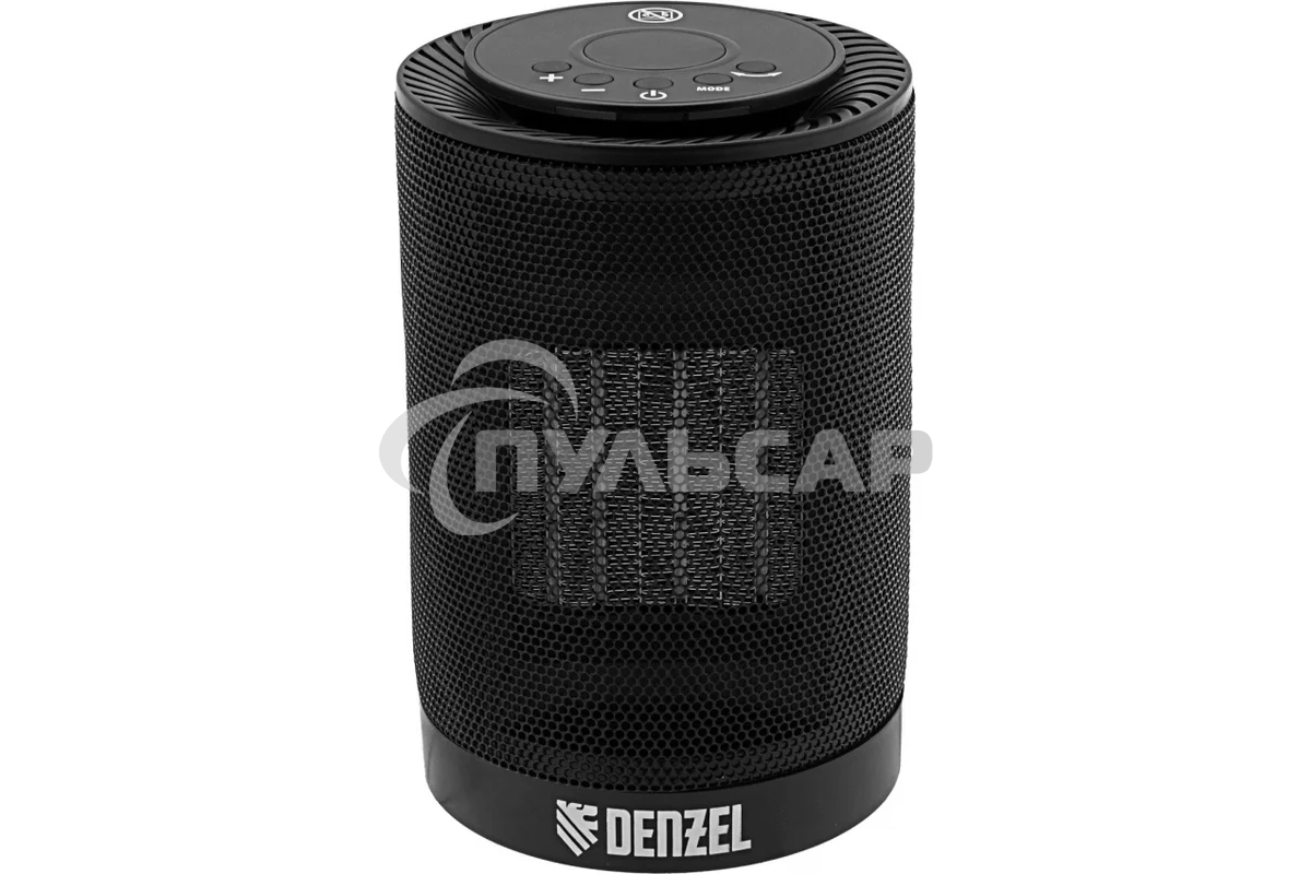 Тепловентилятор керамический Denzel DTFC-1200, черный, 600/1200 Вт, 12 м2, 3 режима, термостат