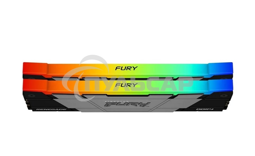Оперативная память Kingston Fury Renegade, DDR4, 64Gb (2x32Gb), 3600MHz, CL18, DIMM, радиатор, RGB, черный/серебристый