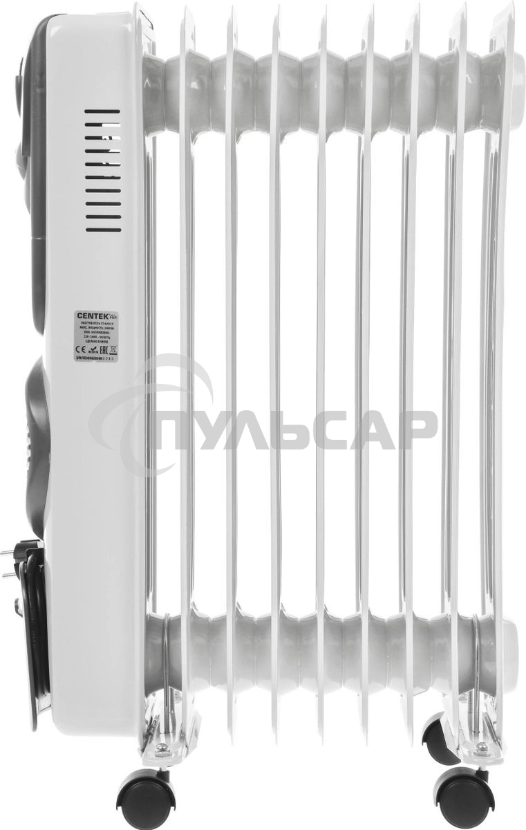 Обогреватель масляный Centek CT-6203-9 (9 секций) белый, 2400 Вт, 20 м2, 3 режима, термостат