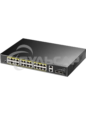 Коммутатор Cudy GS1026PS2, (L2) 26x1Gbит/с 2xКомбо(1000BASE-T/SFP), 2SFP, 24PoE, 300W, неуправляемый