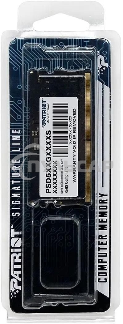 Оперативная память Patriot Signature, DDR5, 8Gb (1x8 Gb), 5600 MHz, CL46, SO-DIMM