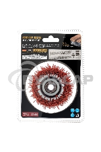 Щетка для УШМ Denzel 100 мм, чашка, нейлоновая щетина, М14