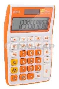 Калькулятор настольный Deli E1238/OR оранжевый 12-разр.
