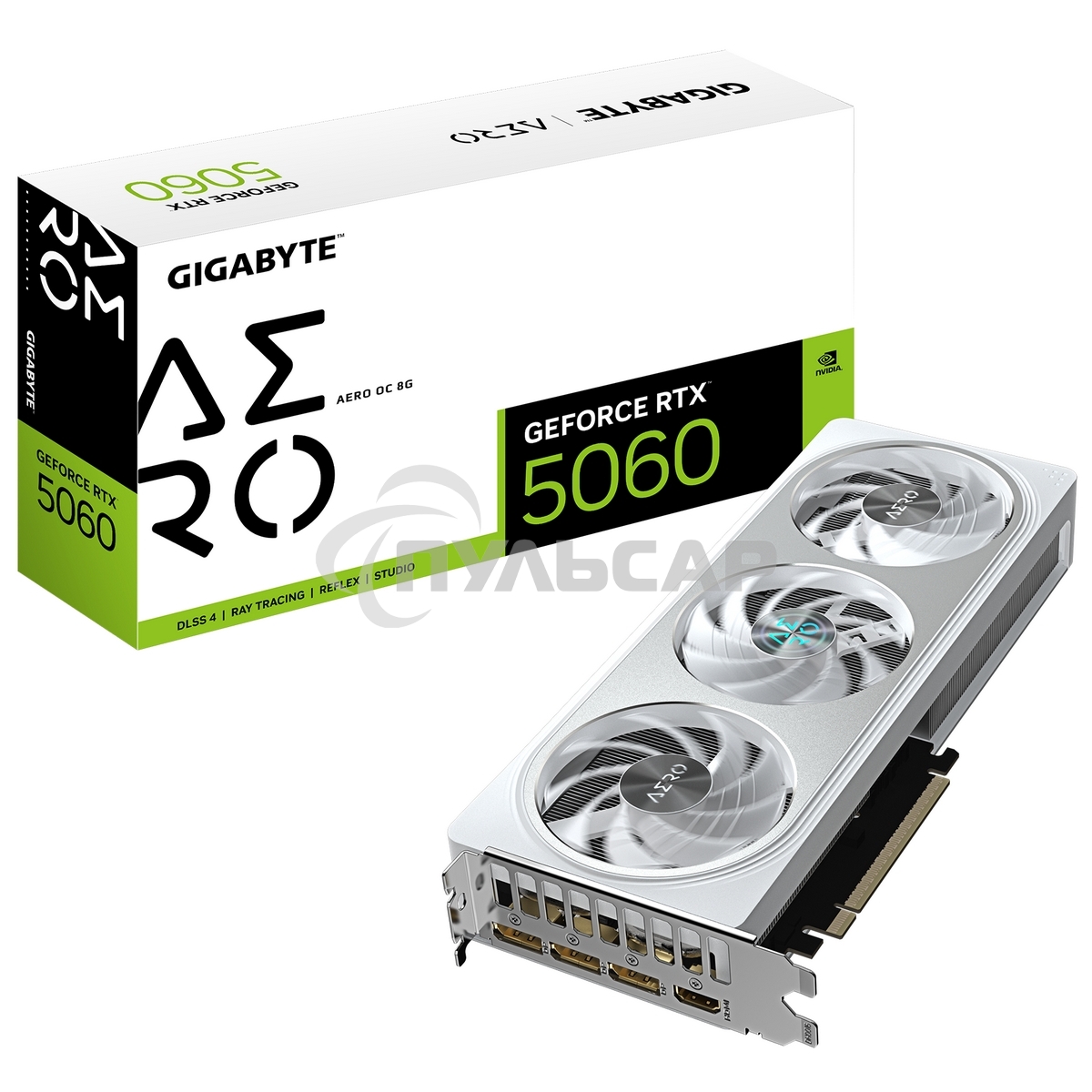 Видеокарта Gigabyte PCI-E 5.0 GV-N5060AERO OC-8GD 1.0 NVIDIA GeForce RTX 5060 8Gb 128bit GDDR7 2595/28000 HDMIx1 DPx3 HDCP Ret