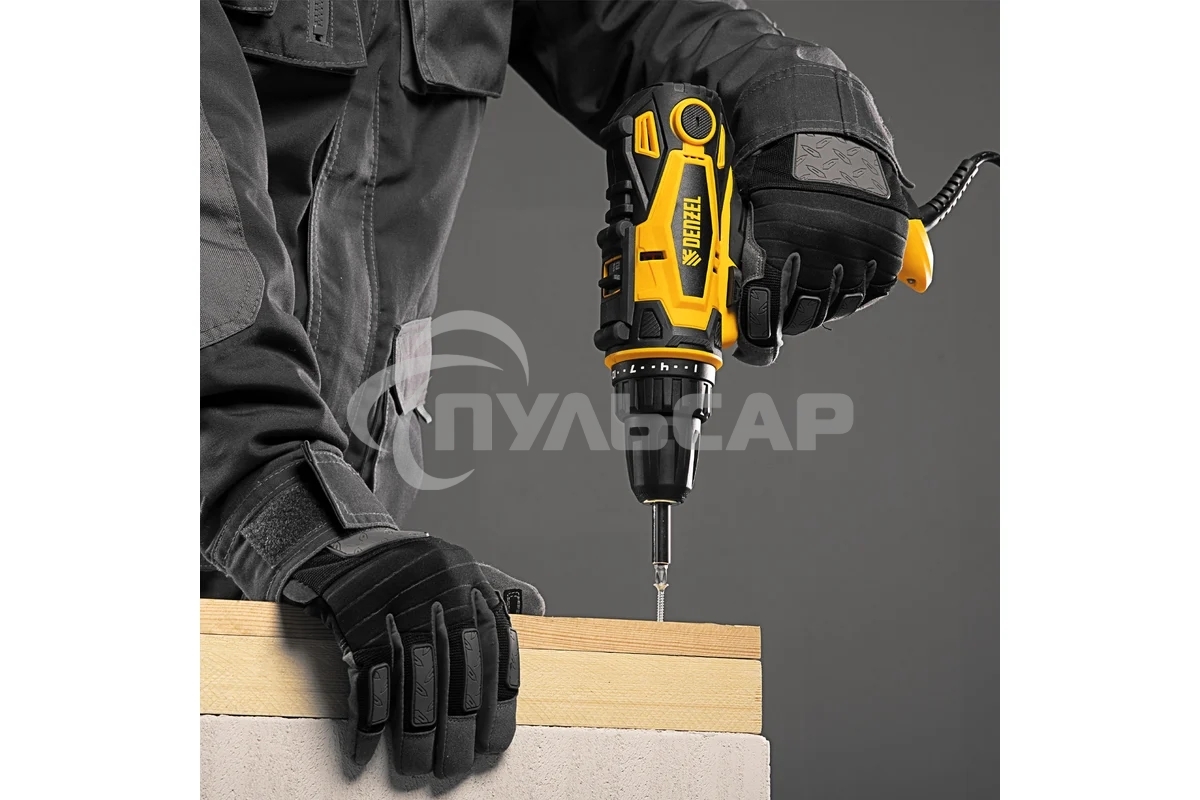 Дрель-шуруповерт Denzel SD-300-10, Сетевая, 300Вт