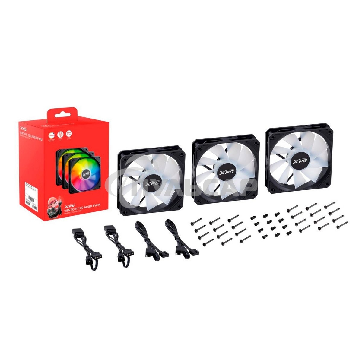 Вентилятор для корпуса ADATA XPG VENTO R 120 ARGB PWM черный, 120 мм, 1600 об/мин, 32 дБ, 4 pin