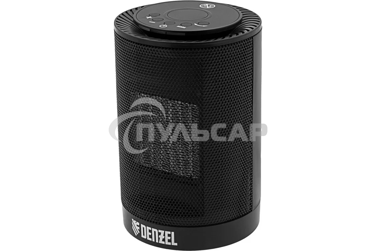 Тепловентилятор керамический Denzel DTFC-1200, черный, 600/1200 Вт, 12 м2, 3 режима, термостат