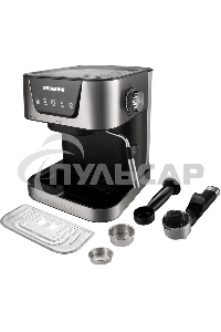 Кофеварка рожковая Redmond RCM-M1513 серебристый/черный, исп. кофе - молотый, 1.5 л, 1050 Вт, 15 бар