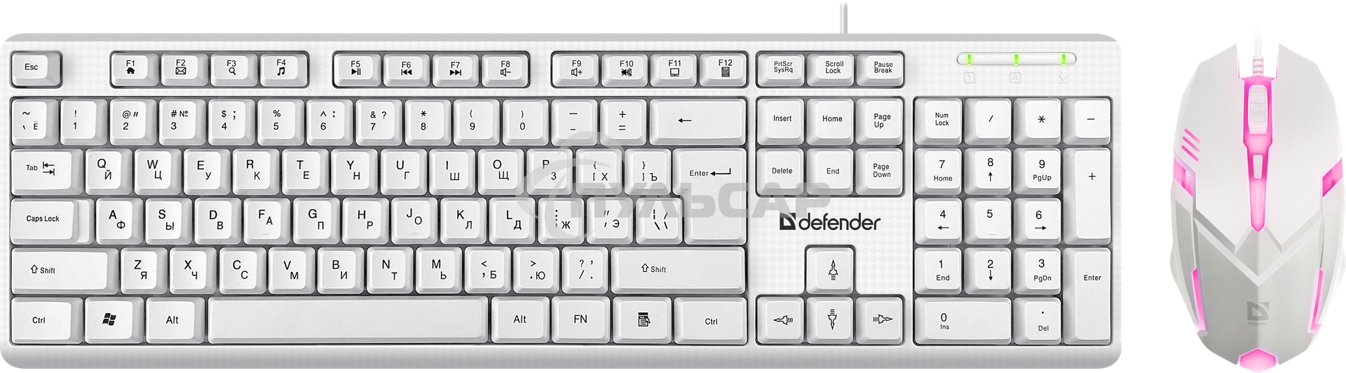 Комплект клавиатура + мышка Defender LINE MOTION C-977 RU белый