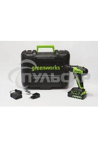 Дрель-шуруповерт GREENWORKS 3704007UA, Аккумуляторная, 24В