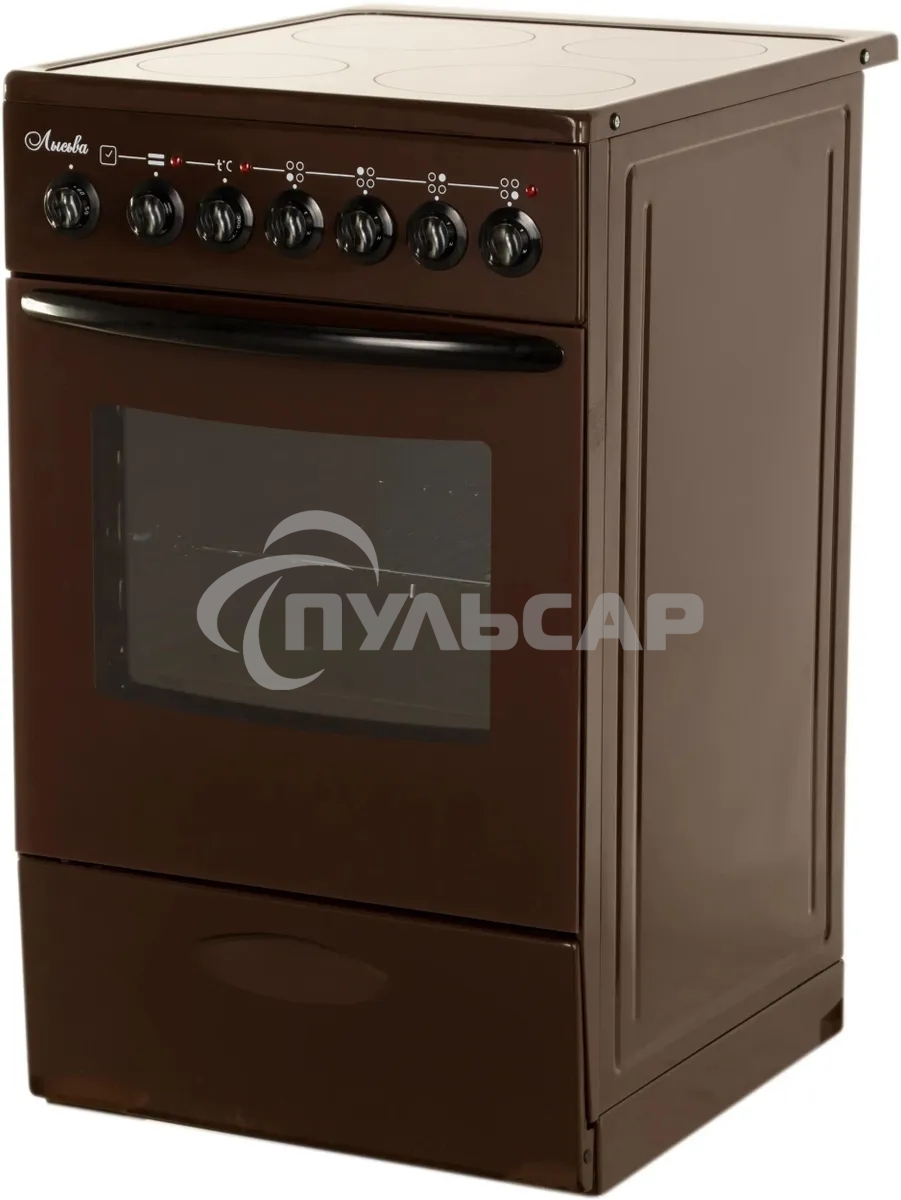 Плита электрическая Лысьва EF4005MK00 коричневый, конфорок 4 электрических, духовка 57 л, 50 см x 84 см x 60 см (без крышки)