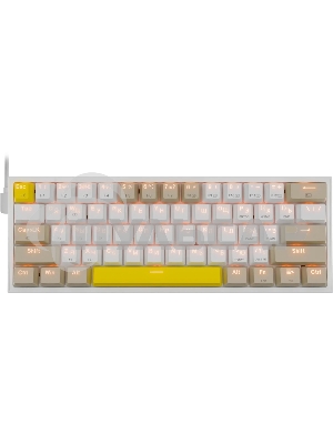 Клавиатура проводная REDRAGON Fizz RU,Rainbow,бежевый/желтый,red свитч