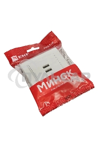 Розетка EKF ERR-2USB-100 Минск USB 2-местная СП 2,1А белая