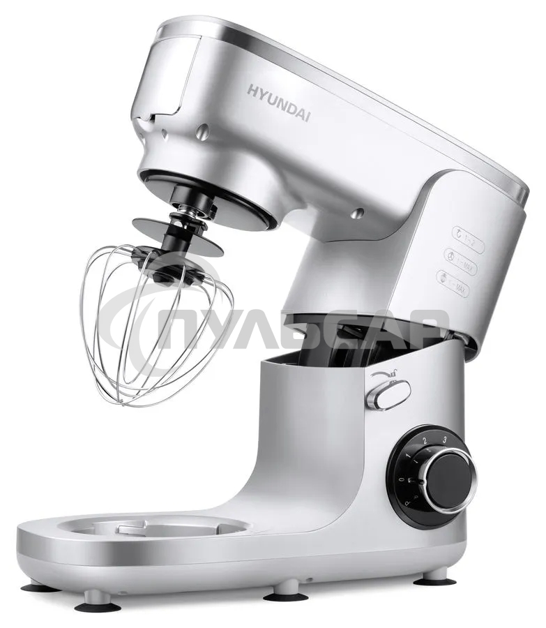 Кухонная машина Hyundai HYM-S7651 планетар.вращ. 1400Вт серебристый