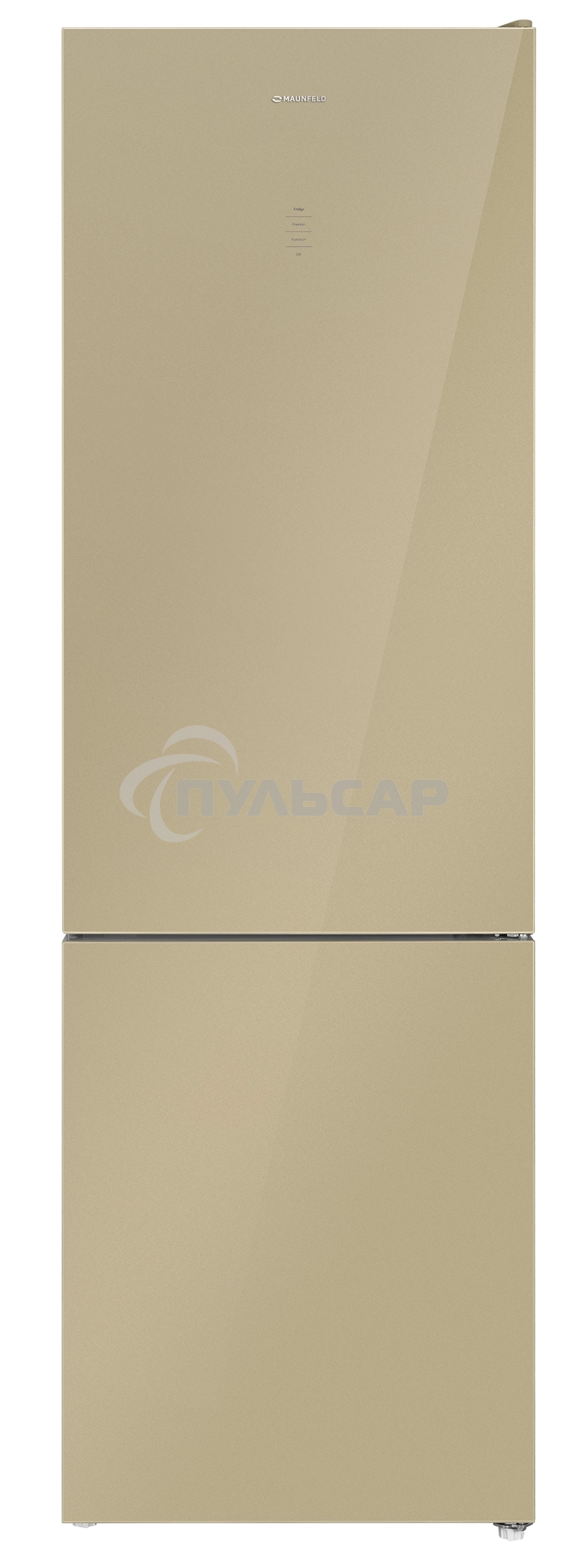 Холодильник Maunfeld MFF200NFBG бежевый двухкамерный 271/106л морозилка снизу, Total No Frost