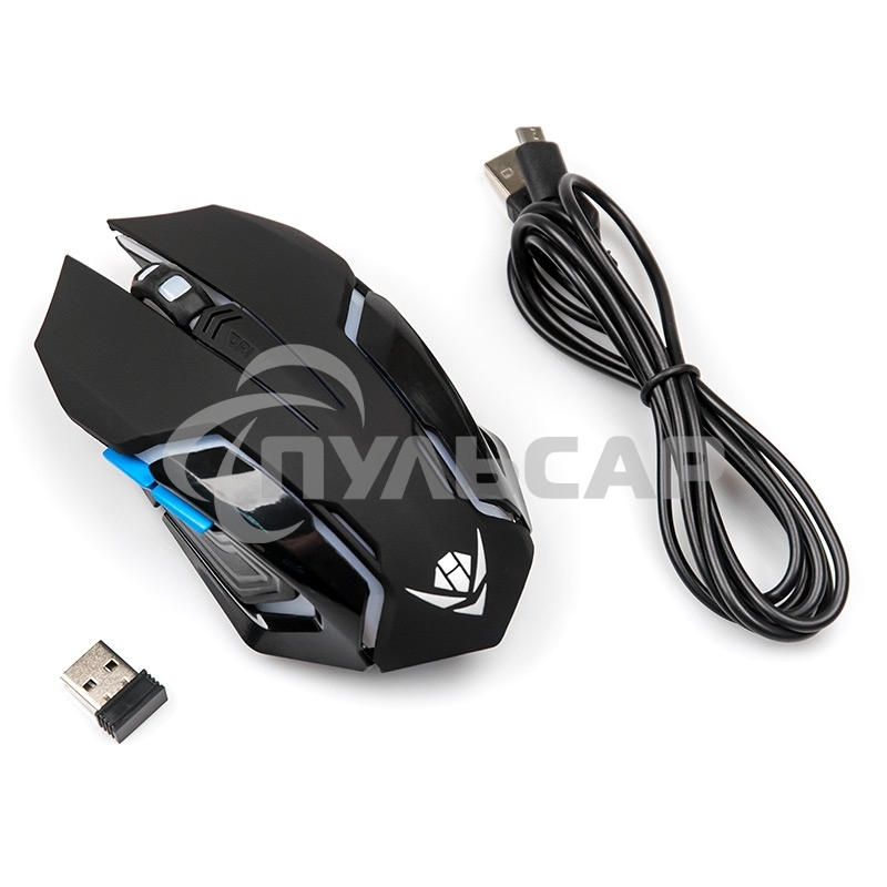 Мышь беспроводная Nakatomi MROG-20UR черный, 2400 dpi, радиоканал, USB, кнопки - 6