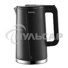 Чайник электрический Centek CT-0005 черный, 1.7л, 2200Вт, бесшовная колба, двойные стенки, эффект термоса
