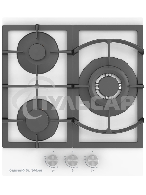 Газовая варочная панель Zigmund & Shtain M 26.4 W независимая, белый