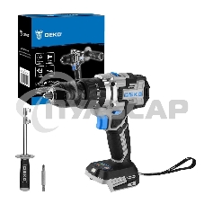 Дрель-шуруповерт Deko DKCID20 PRO 063-4457, Аккумуляторная, 20В, Без АКБ и ЗУ, Кейс, Ударная Дрель-шуруповерт Deko DKCID20 PRO 063-4457, Аккумуляторная, 20В, Без АКБ и ЗУ, Кейс, Ударная
