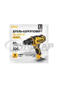 Дрель-шуруповерт Denzel SD-300-10, Сетевая, 300Вт