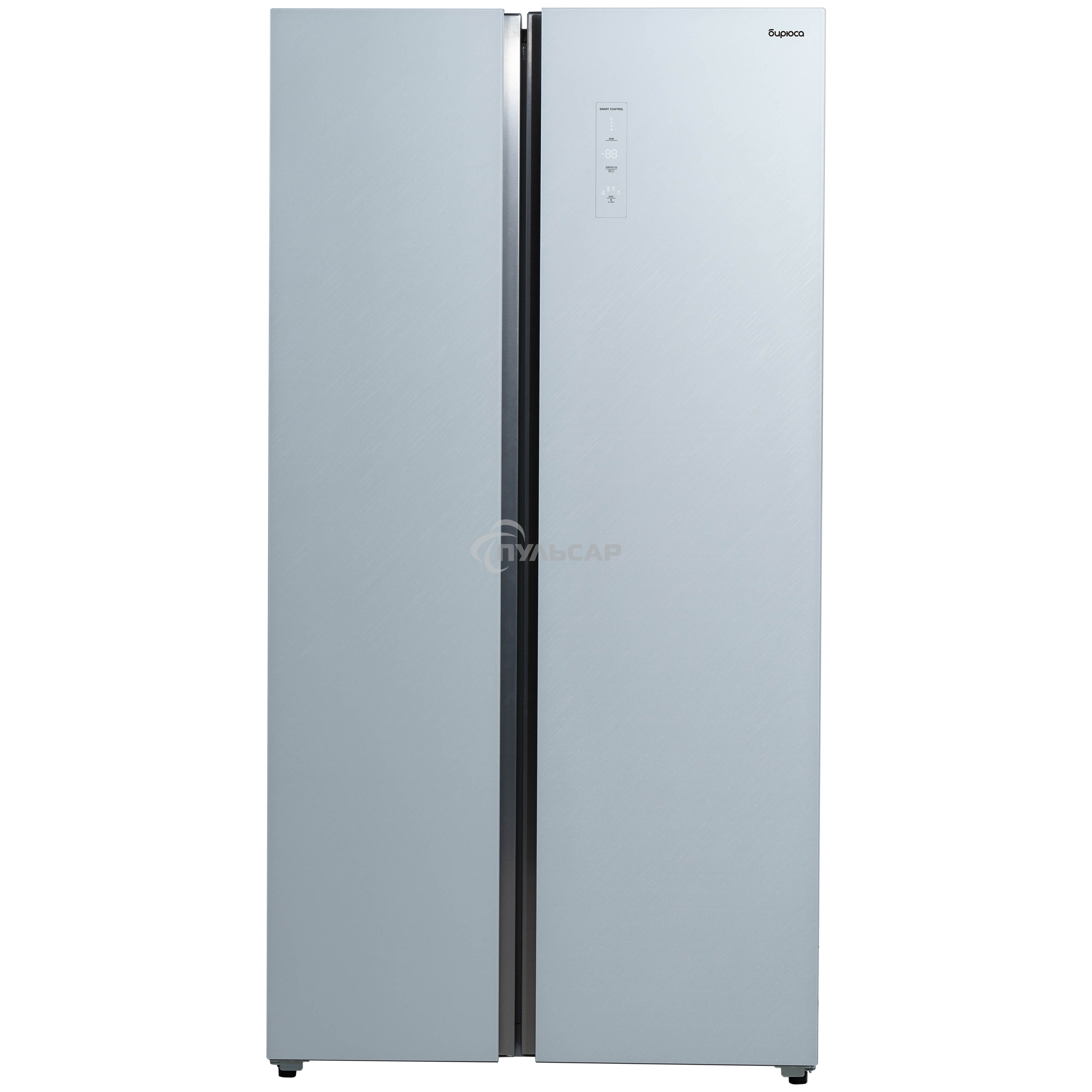 Холодильник Бирюса SBS 541 TWG текстурированное белое стекло двухкамерный 343/198 л морозилка слева, NoFrost, Side-by-side