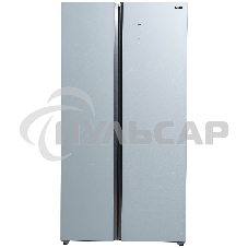 Холодильник Бирюса SBS 541 TWG текстурированное белое стекло двухкамерный 343/198 л морозилка слева, NoFrost, Side-by-side