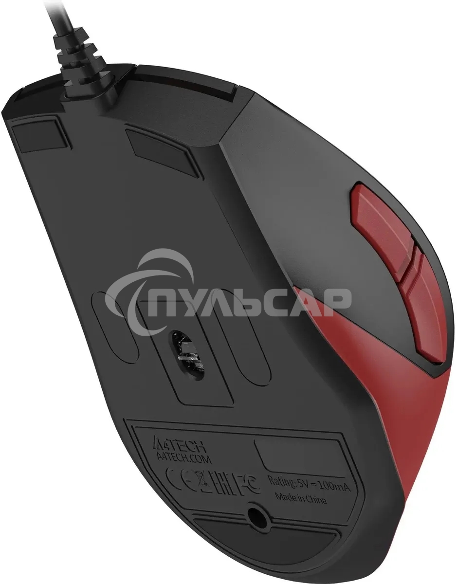 Мышь проводная A4Tech Fstyler FM45S Air красный/черный, 2400 dpi, USB, кнопки - 7