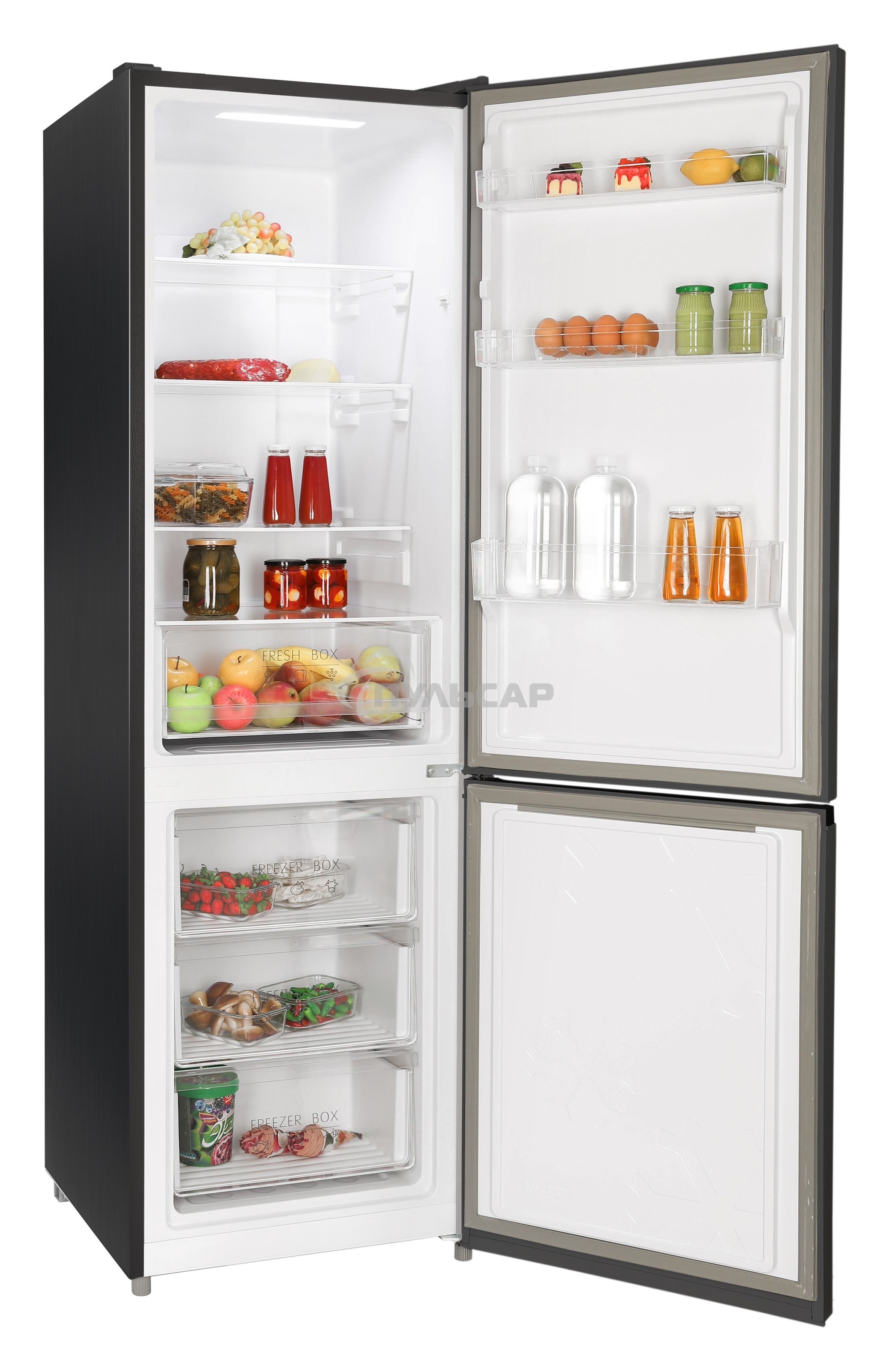 Холодильник Nordfrost RFC 390D NFXd темная нержавеющая сталь двухкамерный 240/95л морозилка снизу