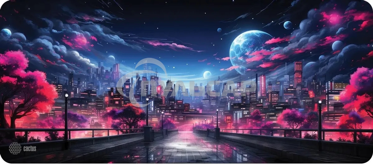 Коврик для мыши Cactus Fantasy space 900x400x3мм (CS-MP-PRO14XXL)