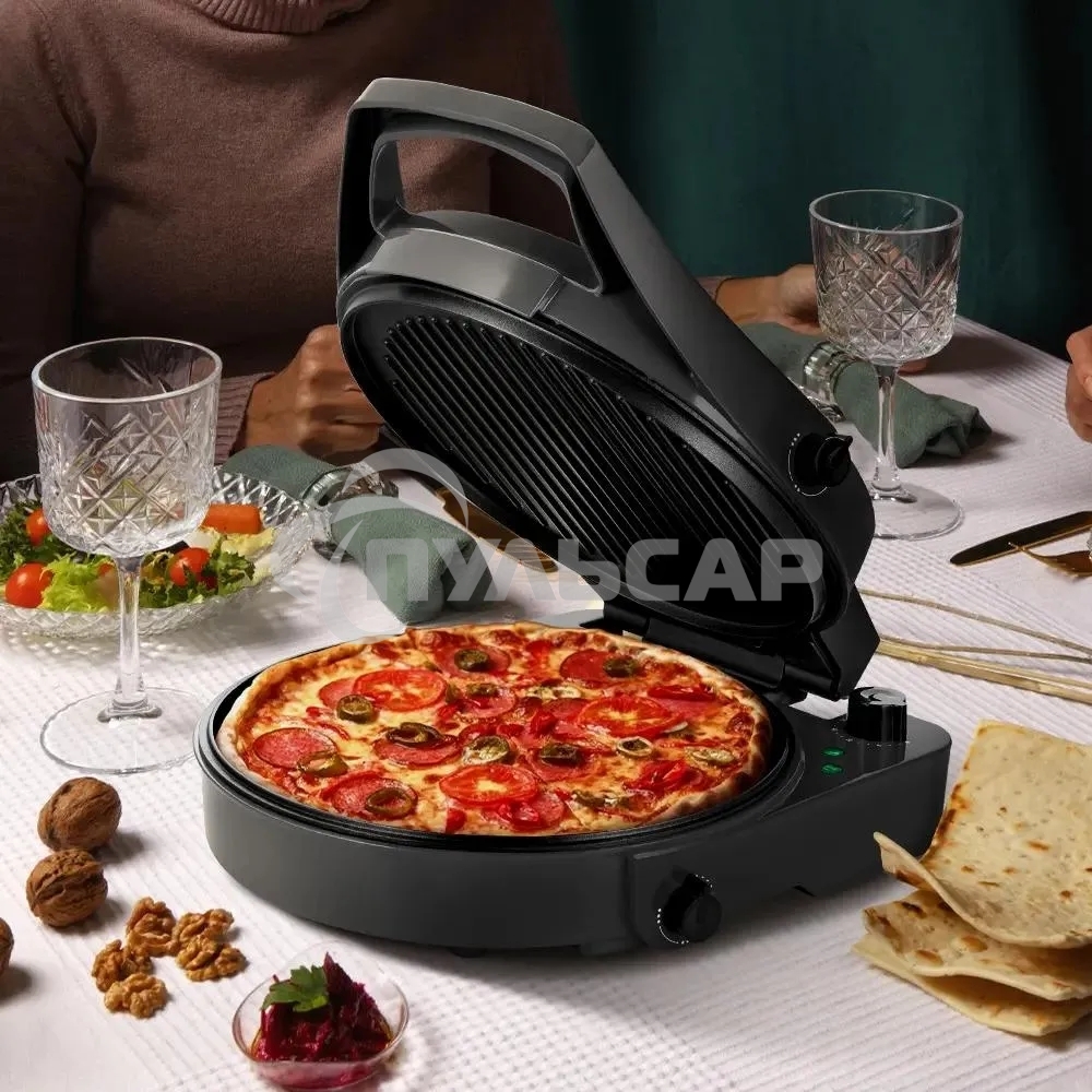 Пиццамейкер Kitfort КТ-4637 1800Вт серый/черный