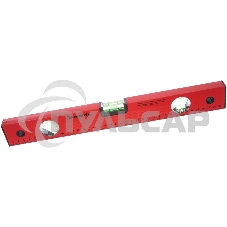 Уровень Matrix алюминиевый, 400 мм, 3 глазка, красный, линейка