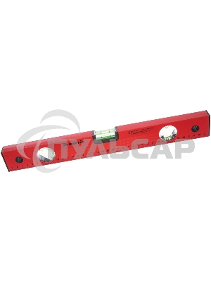 Уровень Matrix алюминиевый, 400 мм, 3 глазка, красный, линейка