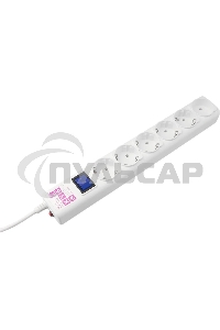 Сетевой фильтр PowerCube Фильтр-удлинитель (SPG(5+1)-16B-5M) 6 розеток, 5м,16А/3,5кВт, белый