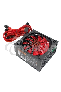 Блок питания Ginzzu PC500 (Red), 500Вт 80 PLUS, 140мм, черный