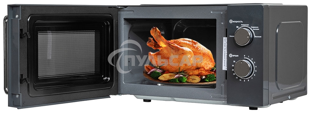 Микроволновая печь JVC JK-MW148M графит, 20 л, 700 Вт, переключатели - поворотный механизм